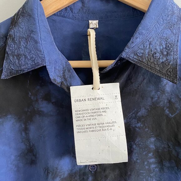 Urban Outfitters Urban Renewal Silky Oversized Tie-Dye Button Down Shirt - Picture 8 of 10